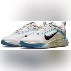 Nike A’One Grade School Basketball Shoes 5Y White Blue Black